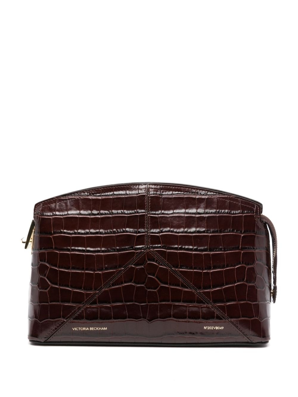 croc-embossed clutch bag - 1