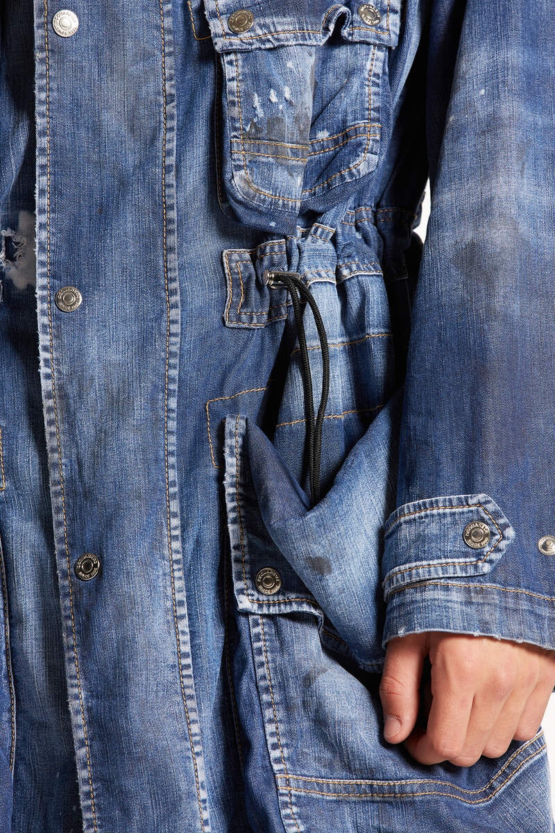 DENIM MULTIPOCKET CARGO PARKA - 6