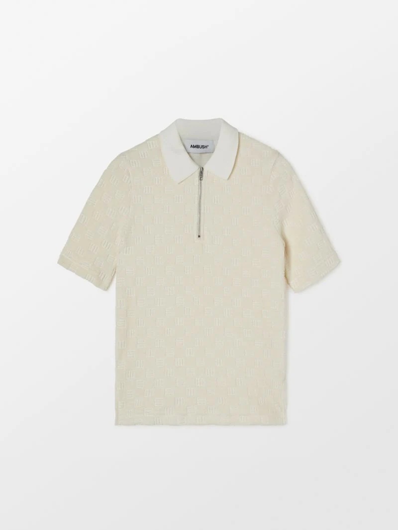 MONOGRAM HALF ZIP POLO - 1