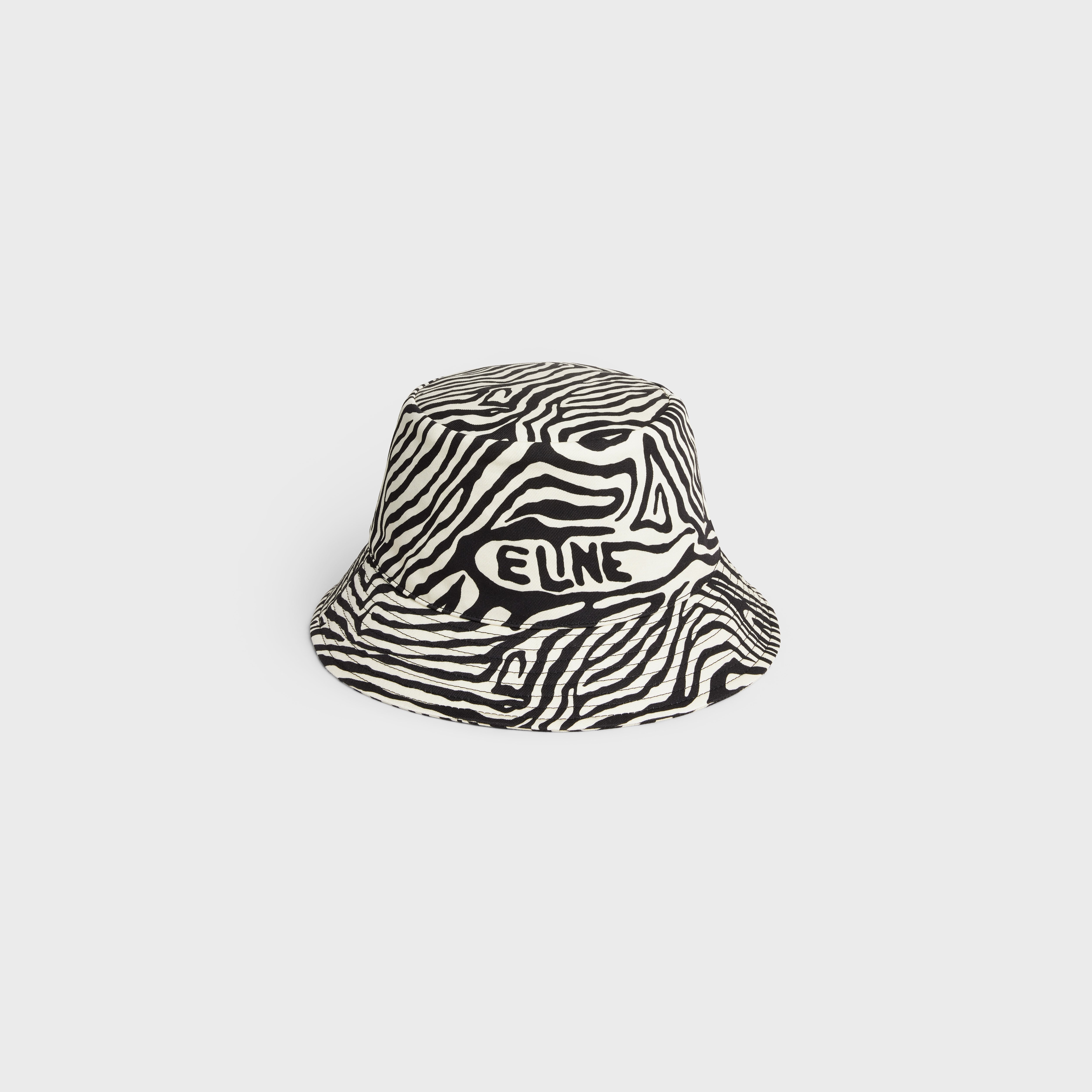 CELINE ZEBRA-PRINT BUCKET HAT IN COTTON GABARDINE - 1