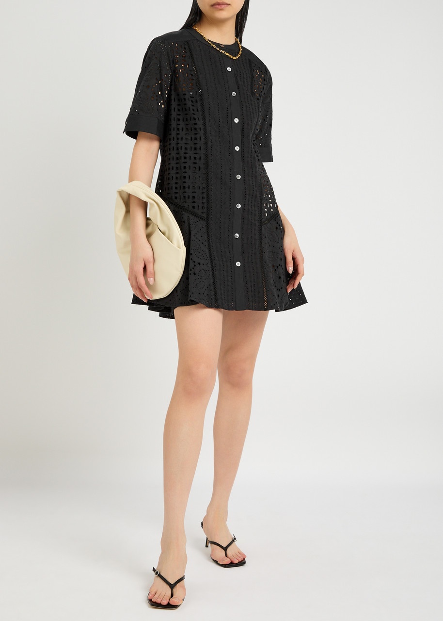 Veronica Beard Dara Embroidered Cotton Mini Dress - 4