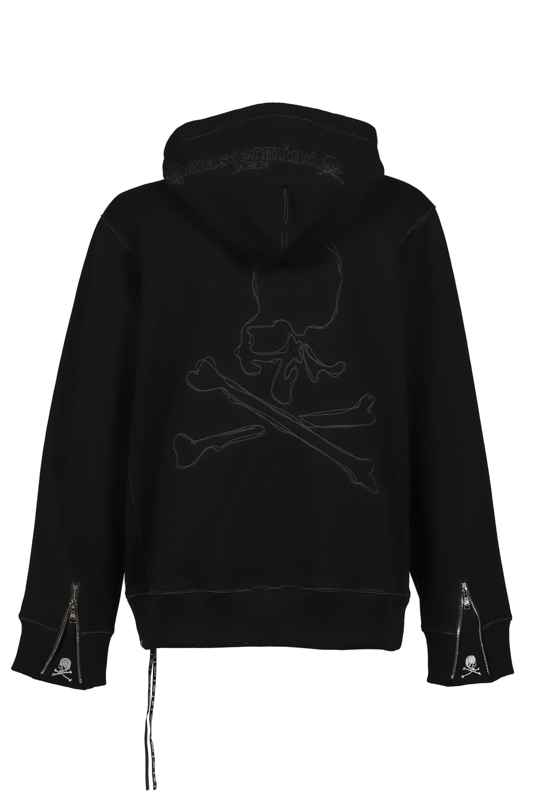 STITCHED ZIP-UP HOODIE / BLK - 2