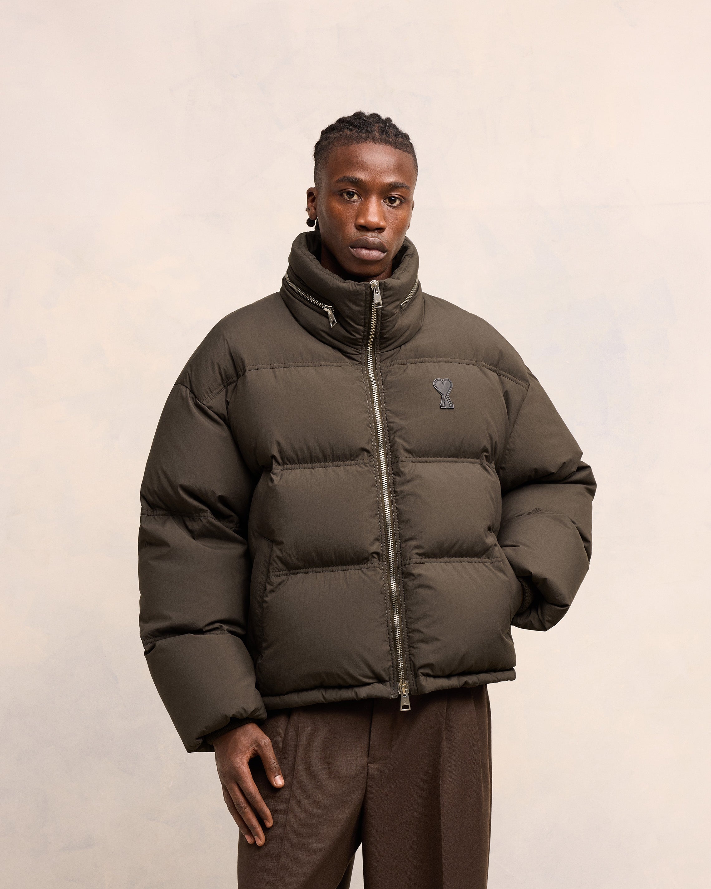 AMI｜DOWN JACKETS (FJK413 PA0009 221) Ami Paris Ami De Coeur Down Jacket Black Down & Puffer