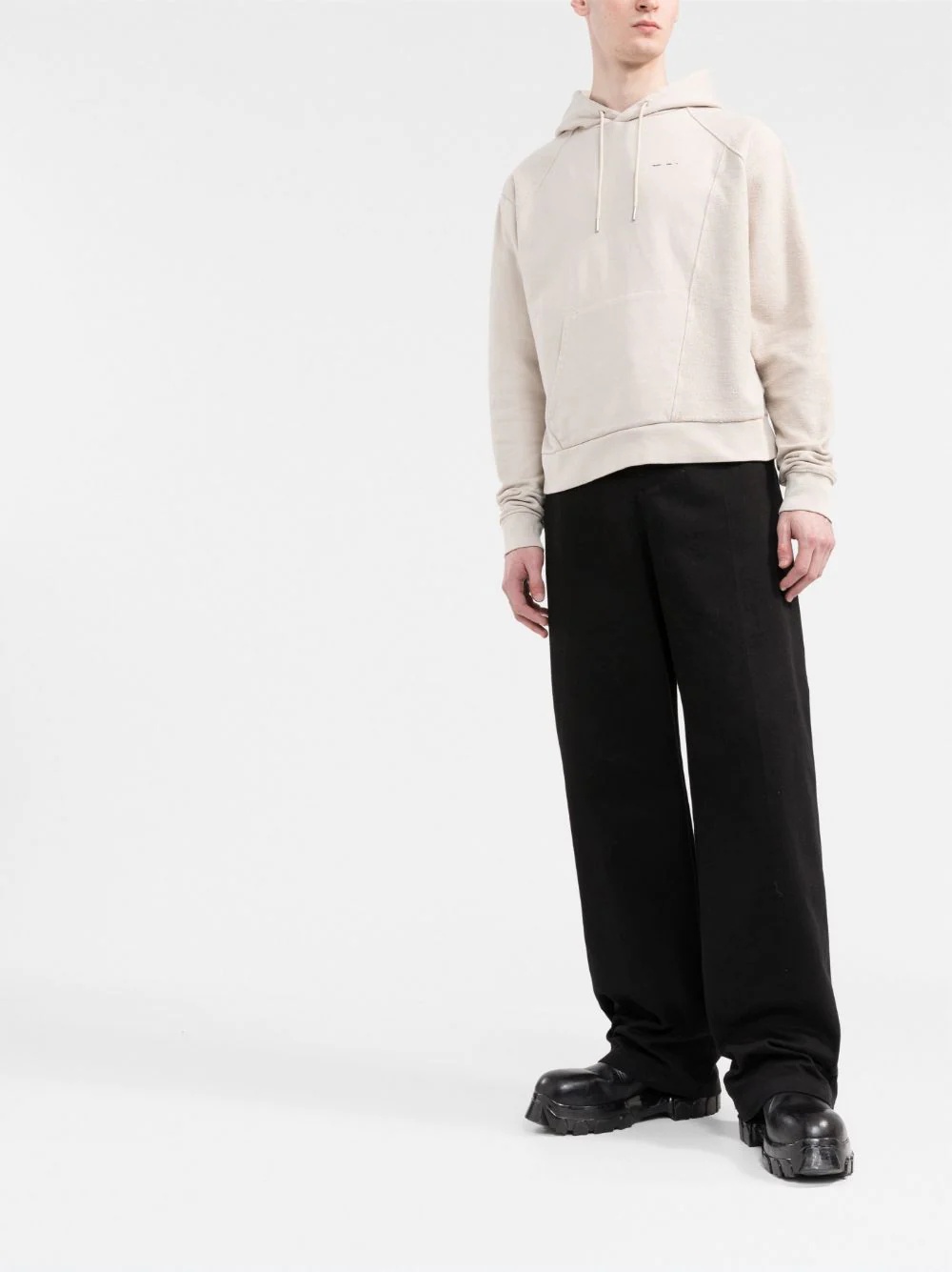 panelled organic cotton hoodie - 2