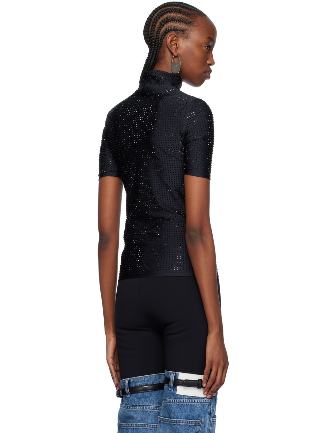 Black Crystal-Embellished T-Shirt - 3