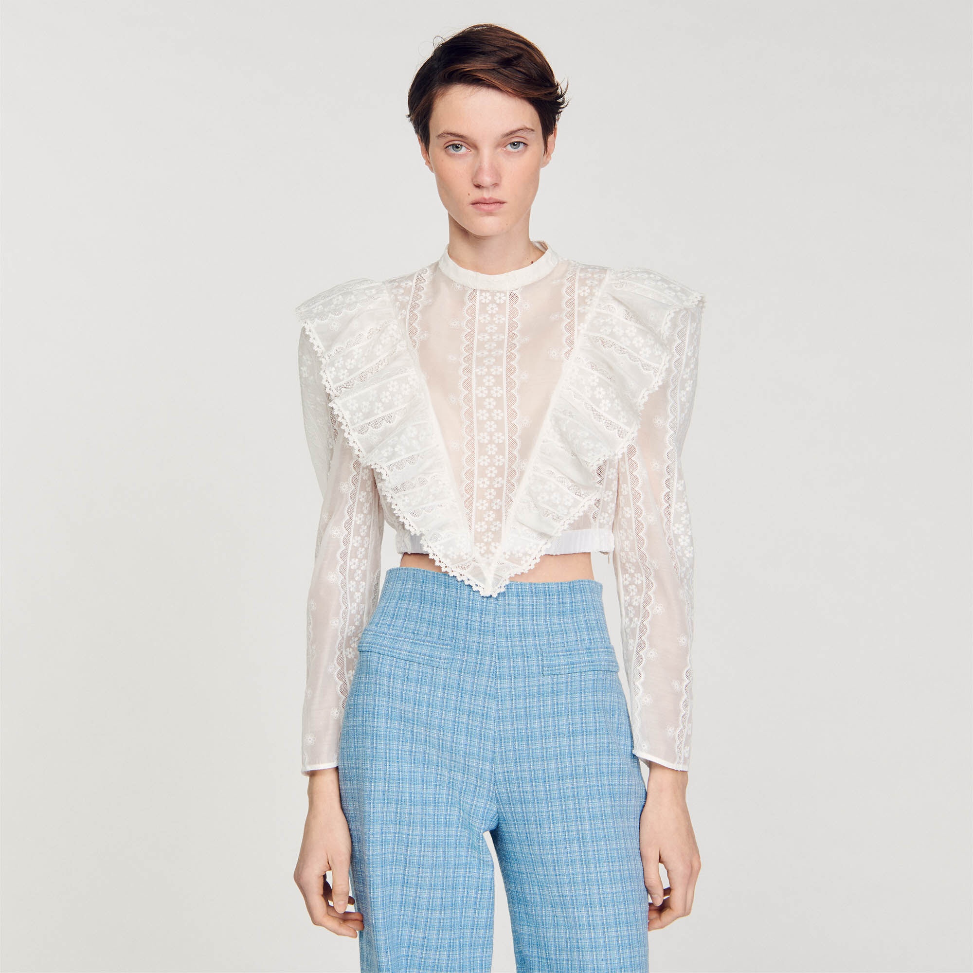 BRODERIE ANGLAISE CROP TOP - 5
