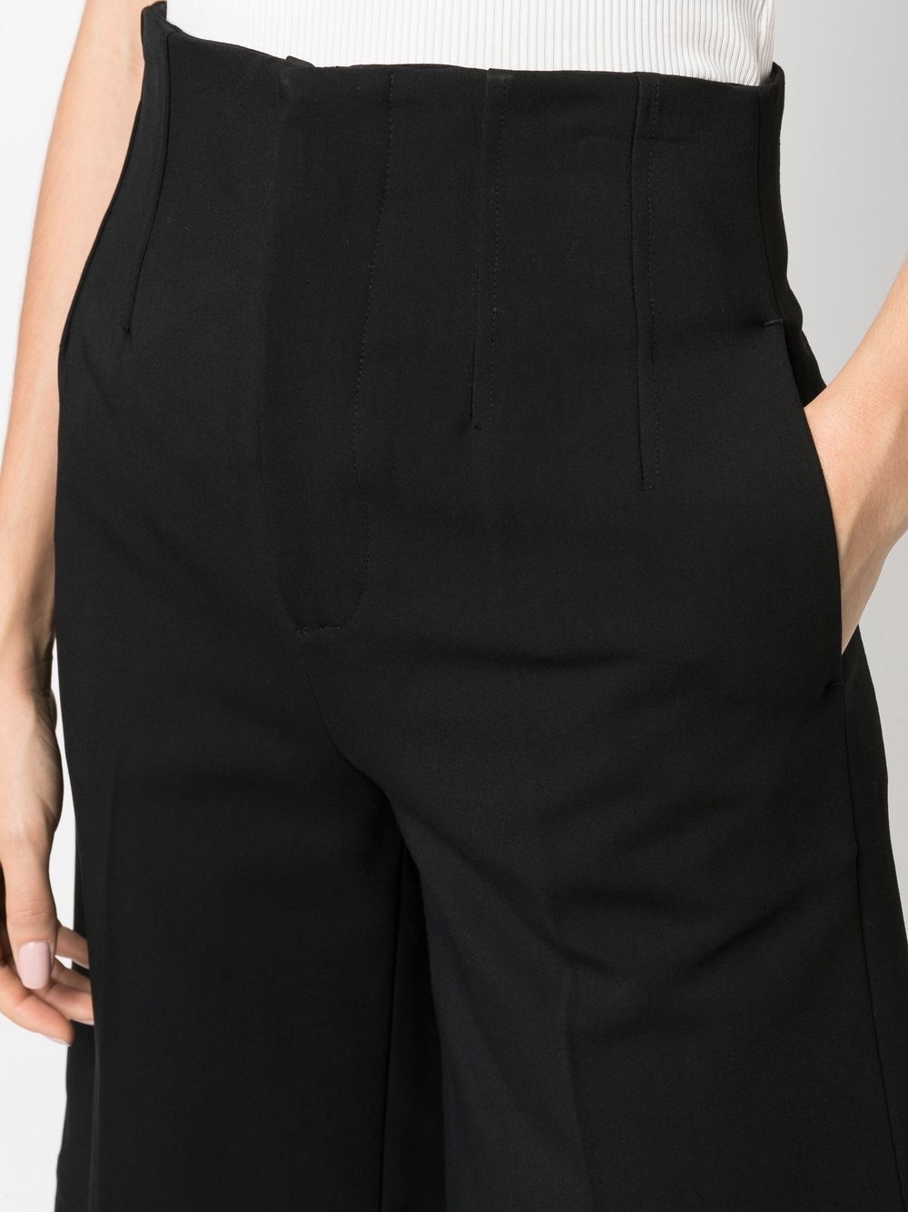 knee-length high-waisted shorts - 5