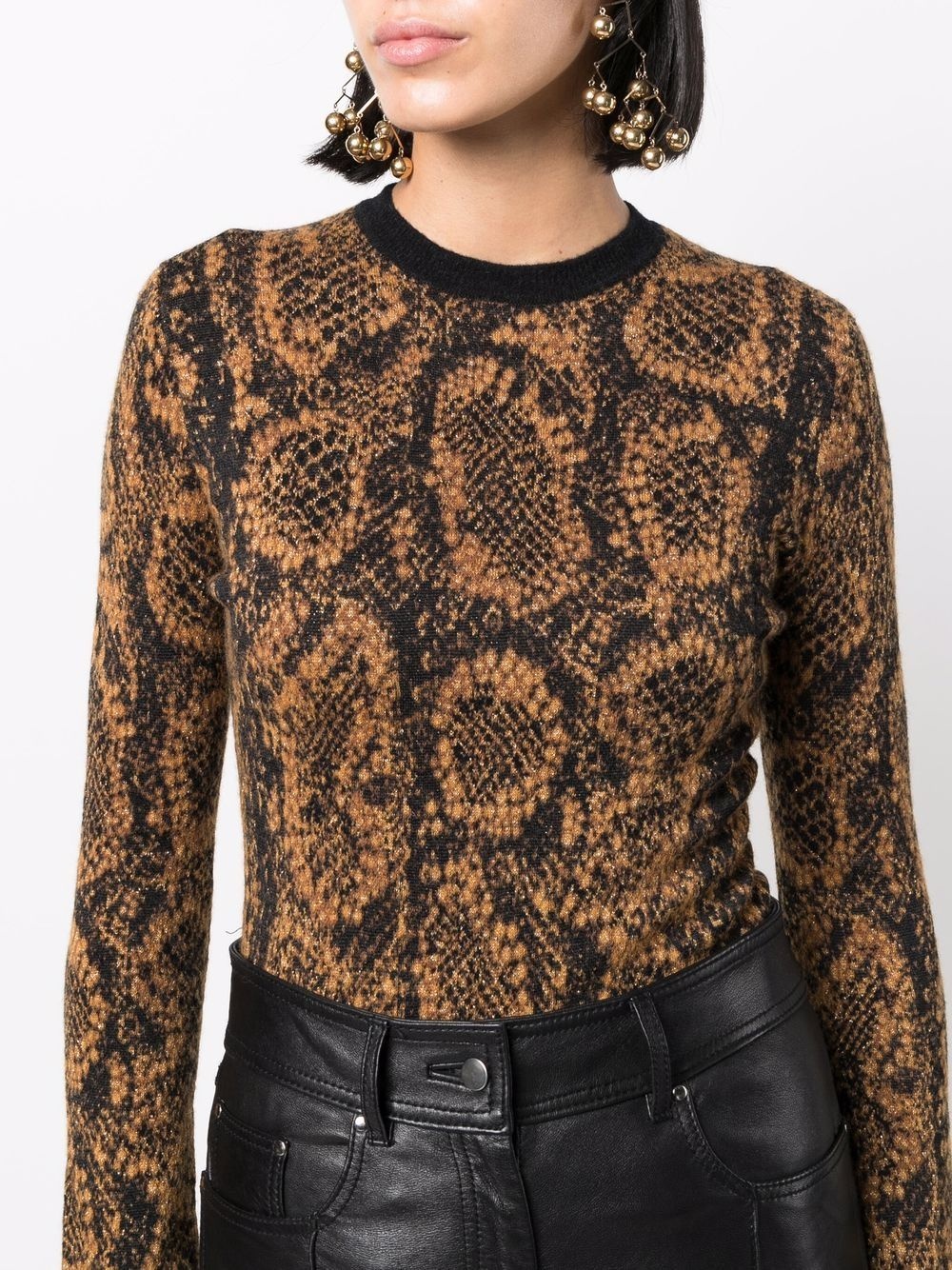 snake-effect jacquard jumper - 11