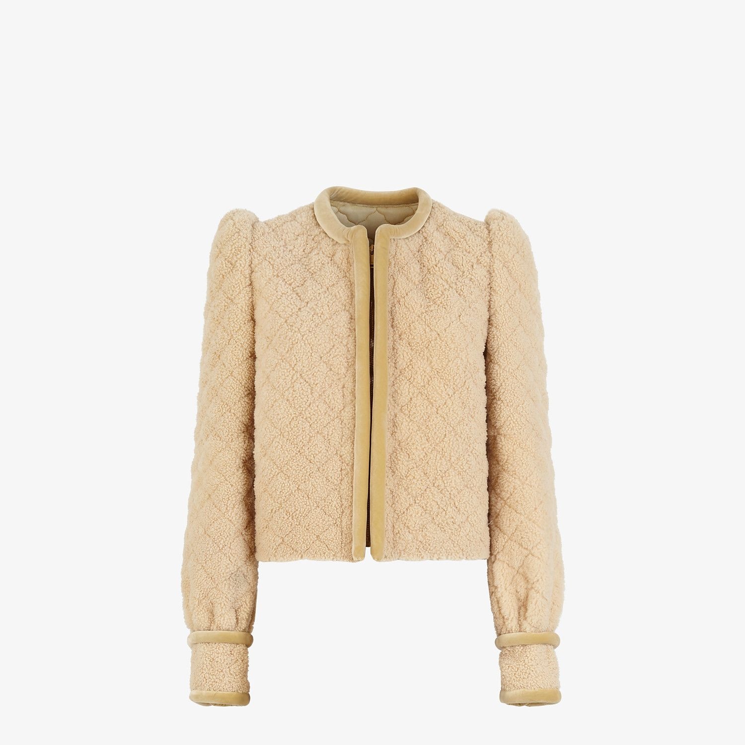 Beige shearling jacket - 1