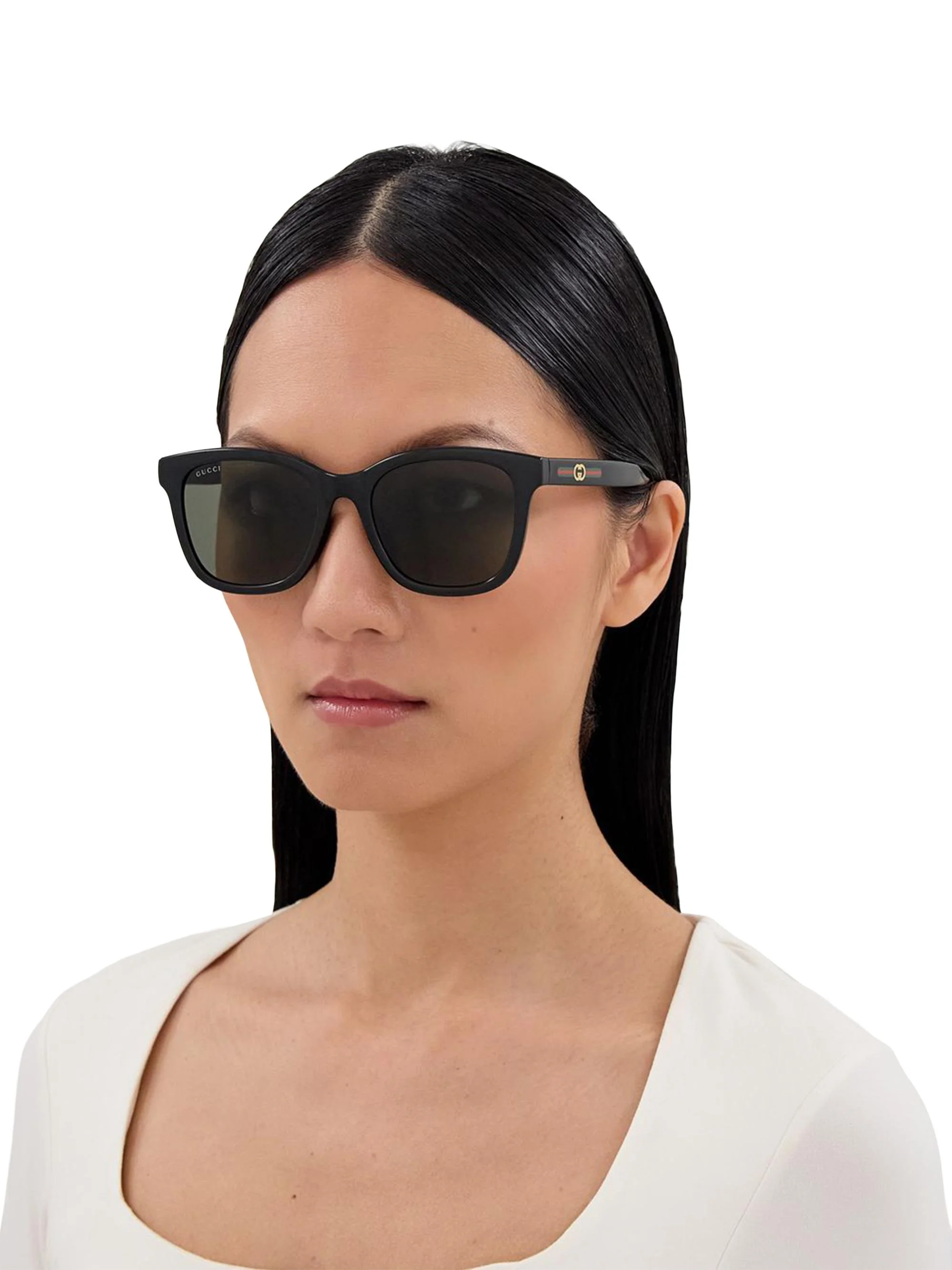 Women's Lines 55MM Square Sunglasses - Black - 1