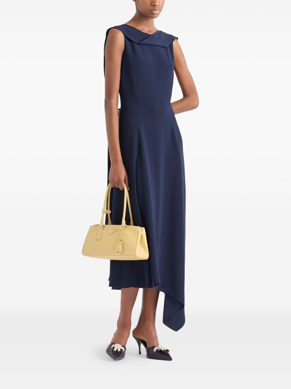 asymmetric satin midi dress - 2