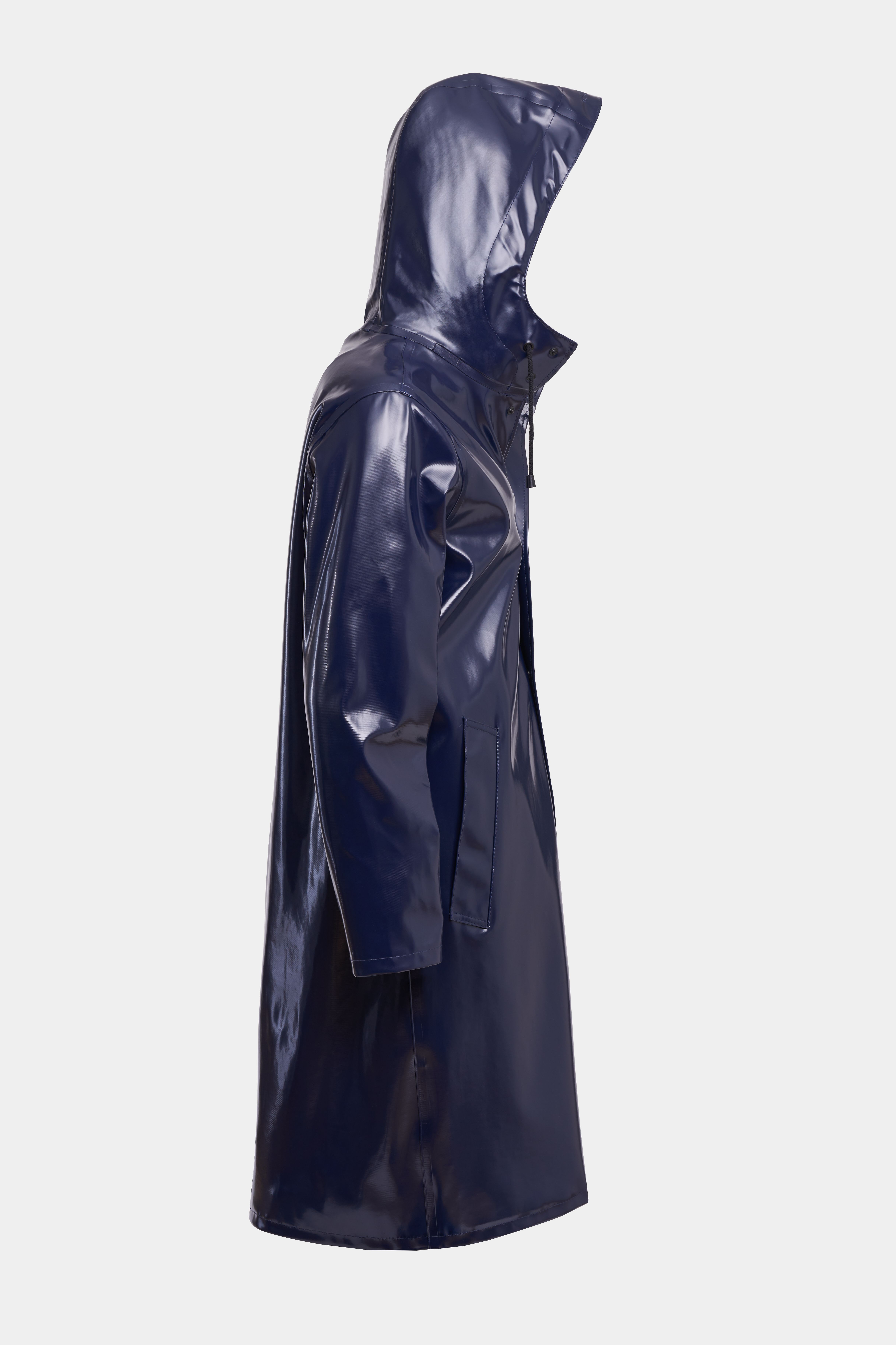 Stockholm Long Opal Raincoat Navy - 5