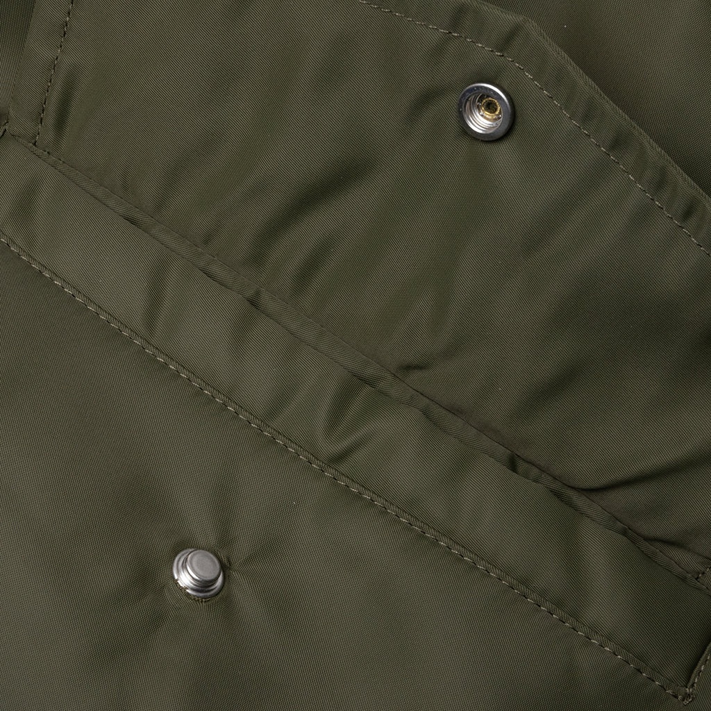 OVERSIZED CURVED HEM BOMBER JACKET - OLIVE - 4