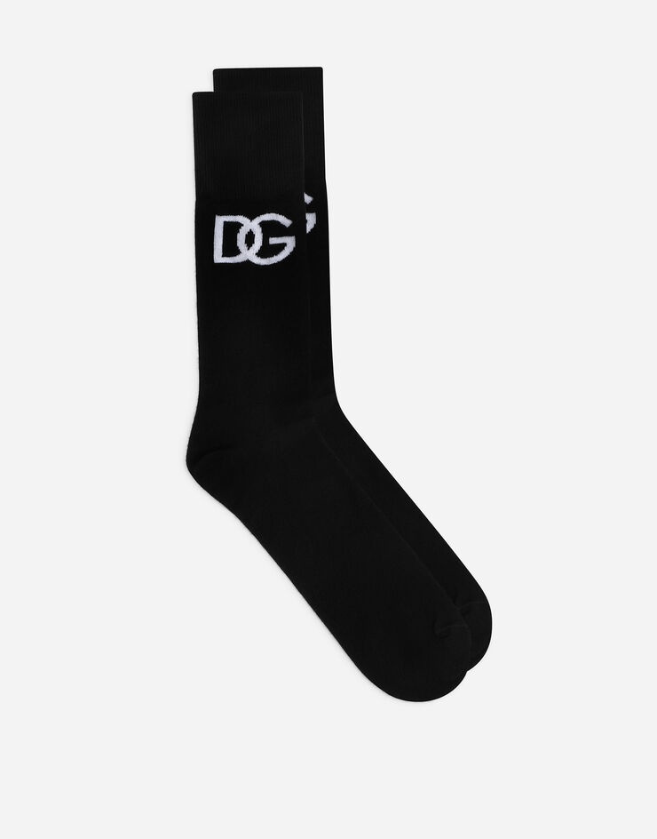 Stretch cotton socks with jacquard DG logo - 1