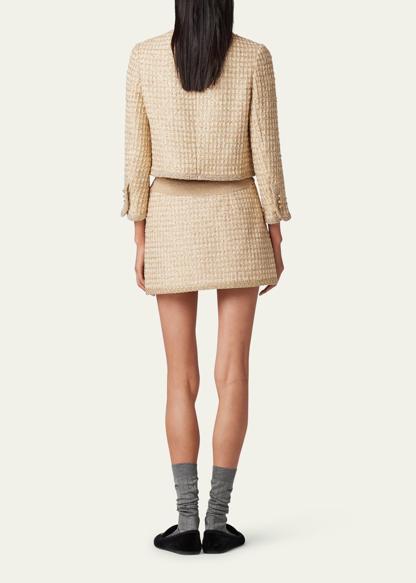 Crochet-Trim Boucle Mini Skirt - 3