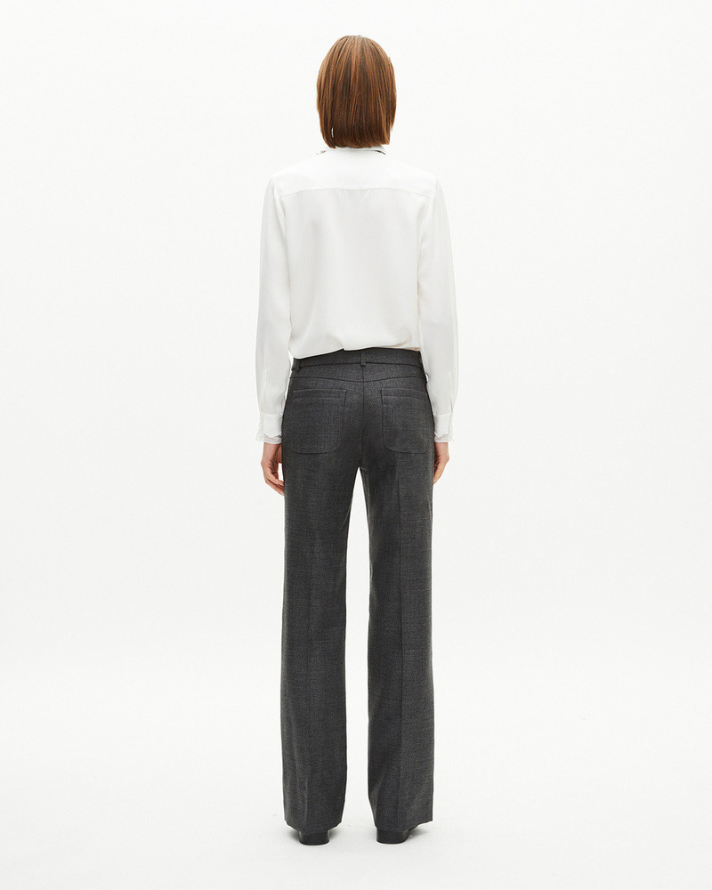 DARK GREY WOOL BOOTCUT PANTS 4