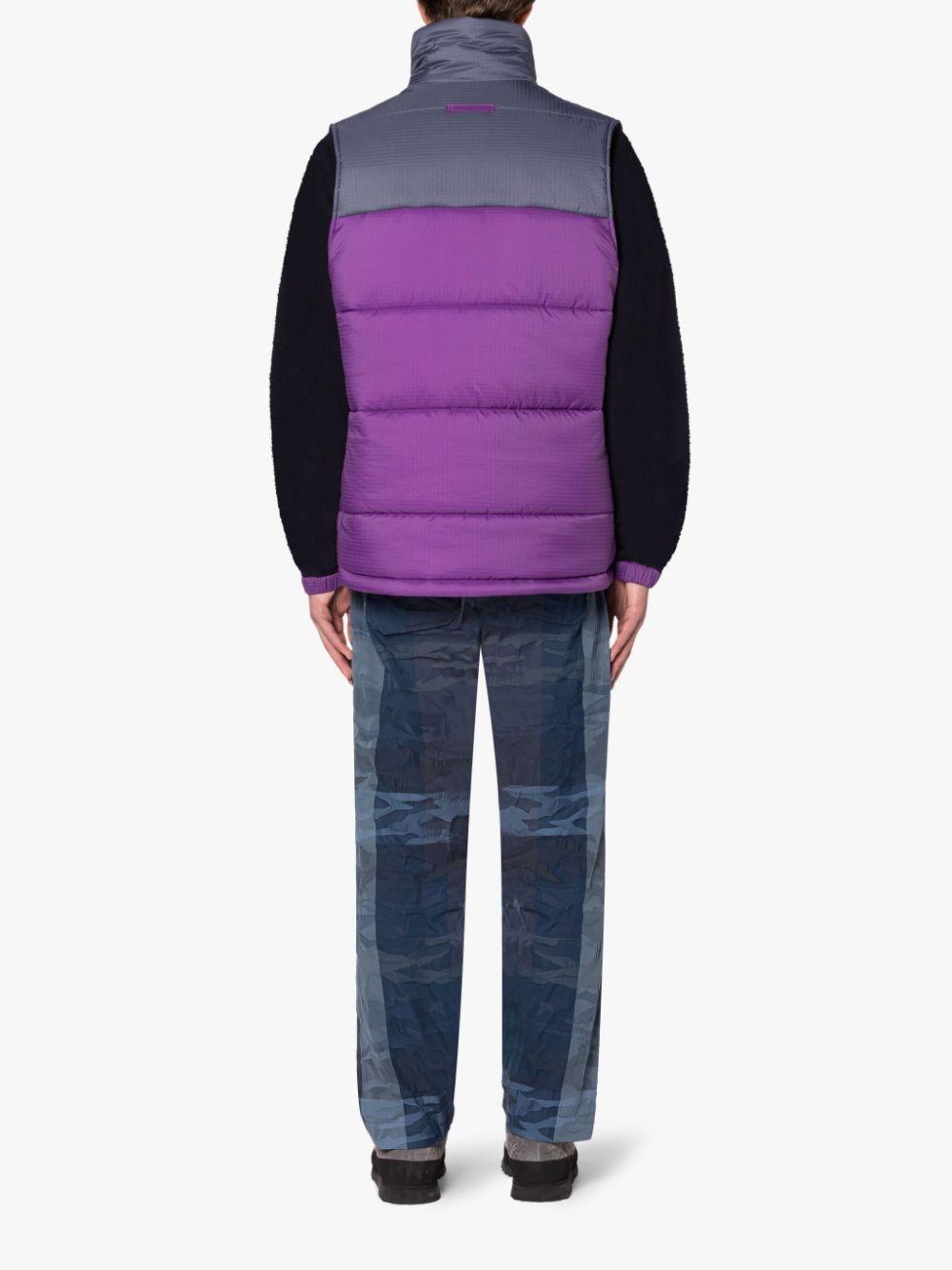 CONTRAST PURPLE & NAVY NYLON GILET - 3