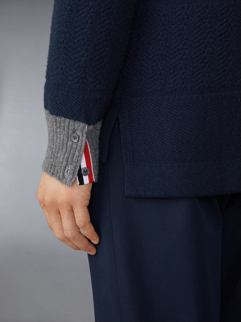 Merino Wool Textured Rugby Stripe 4-Bar Polo 6