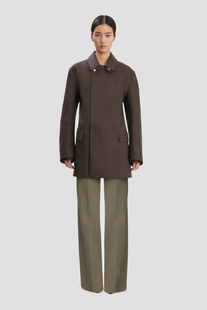 Victoria Beckham Victoria Beckham X Mackintosh Caban Coat In Brown outlook