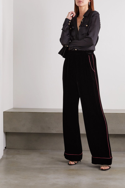 Dolce & Gabbana Piped velvet wide-leg pants outlook