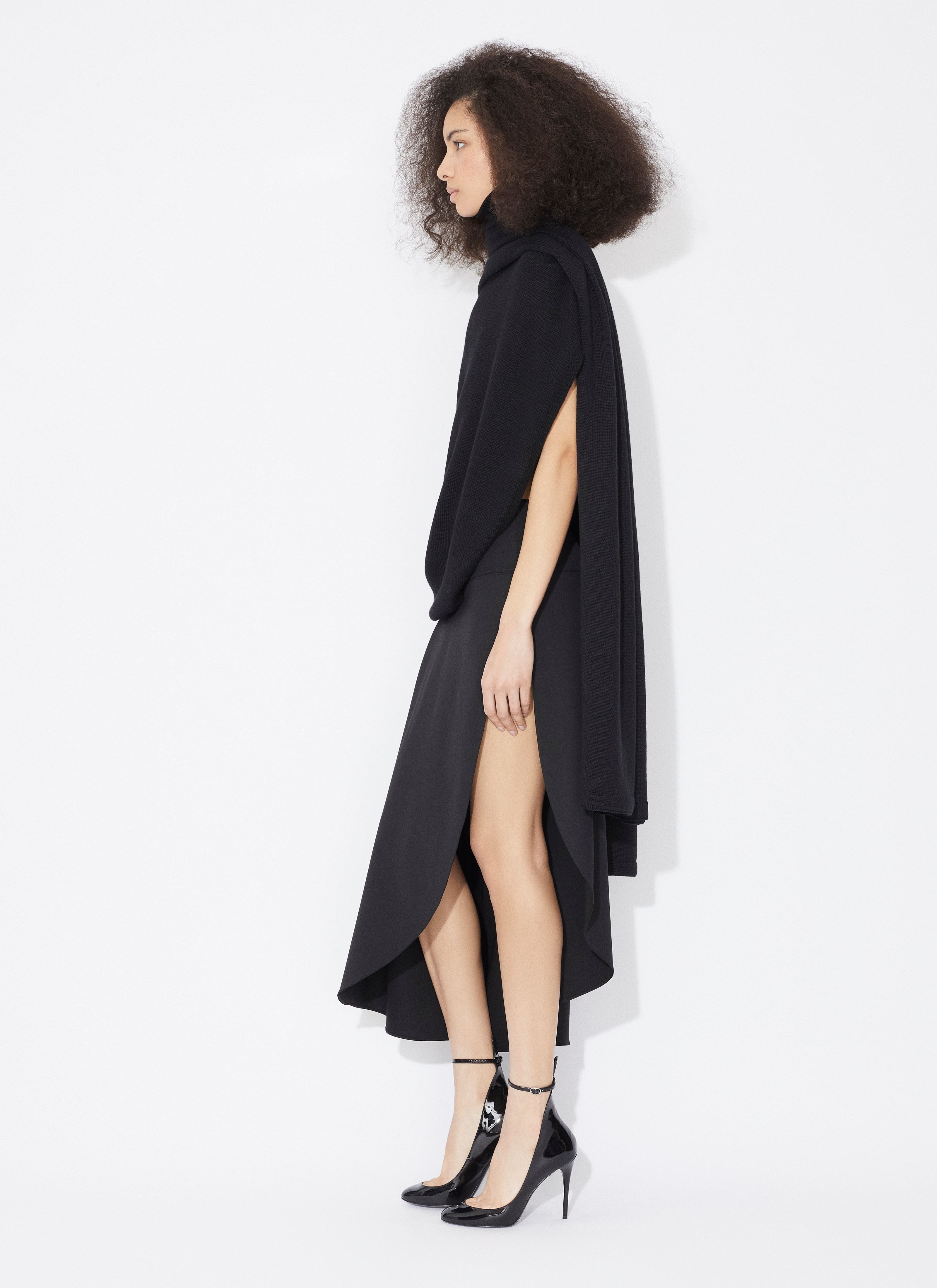 KNITTED ASYMMETRICAL CAPE JUMPER - 5