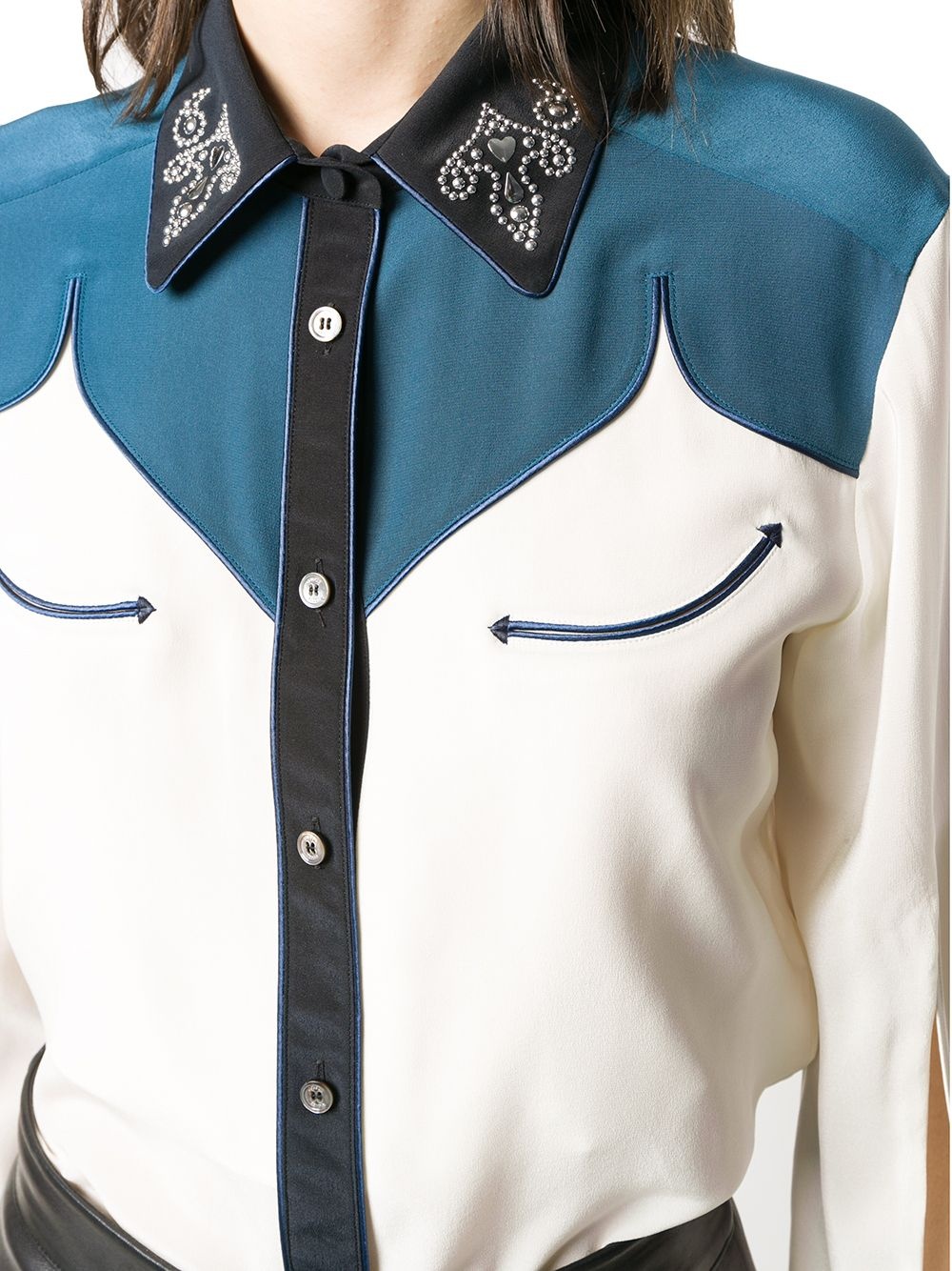 embellished collar western shirt - 5