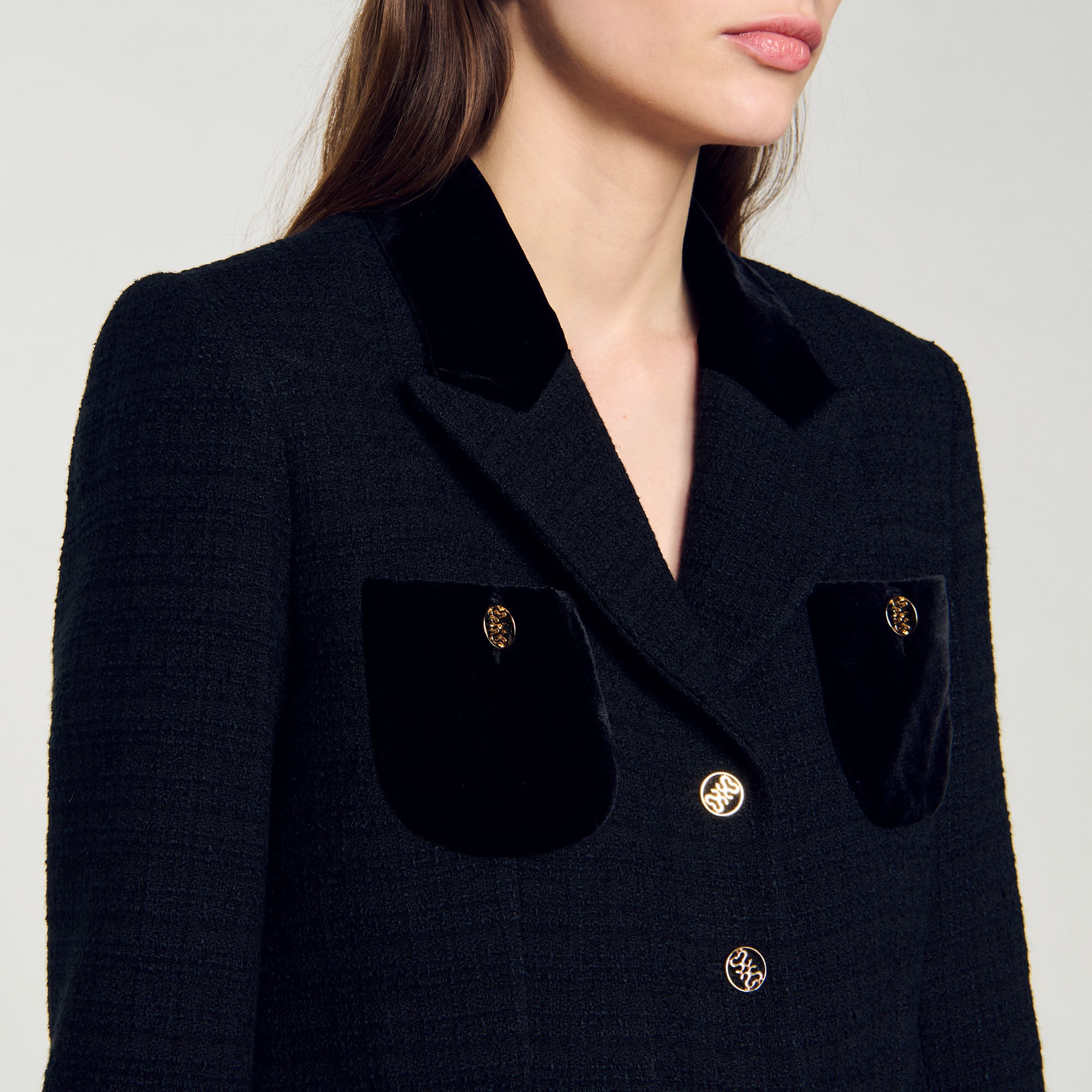 VELVET TWEED CROPPED JACKET - 4