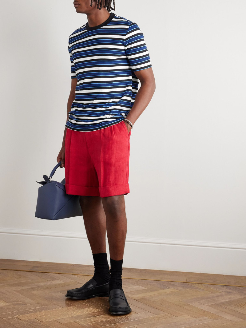 Marni Striped Cotton-Jersey T-Shirt Blue outlook
