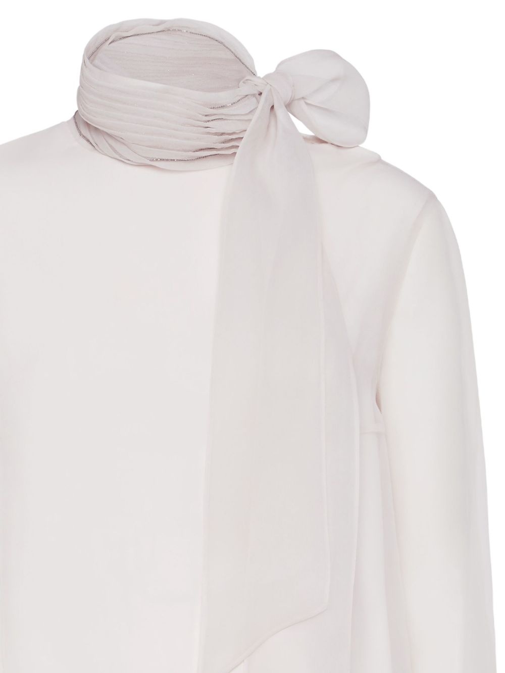 pussybow silk blouse - 7