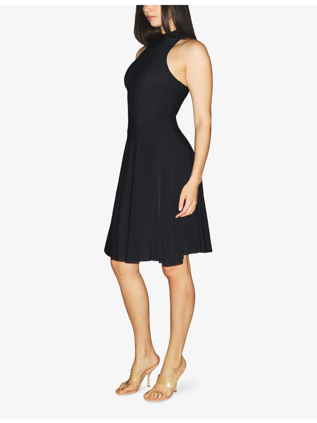 Milky Sheer High-Neck Jersey Midi Dress - 3
