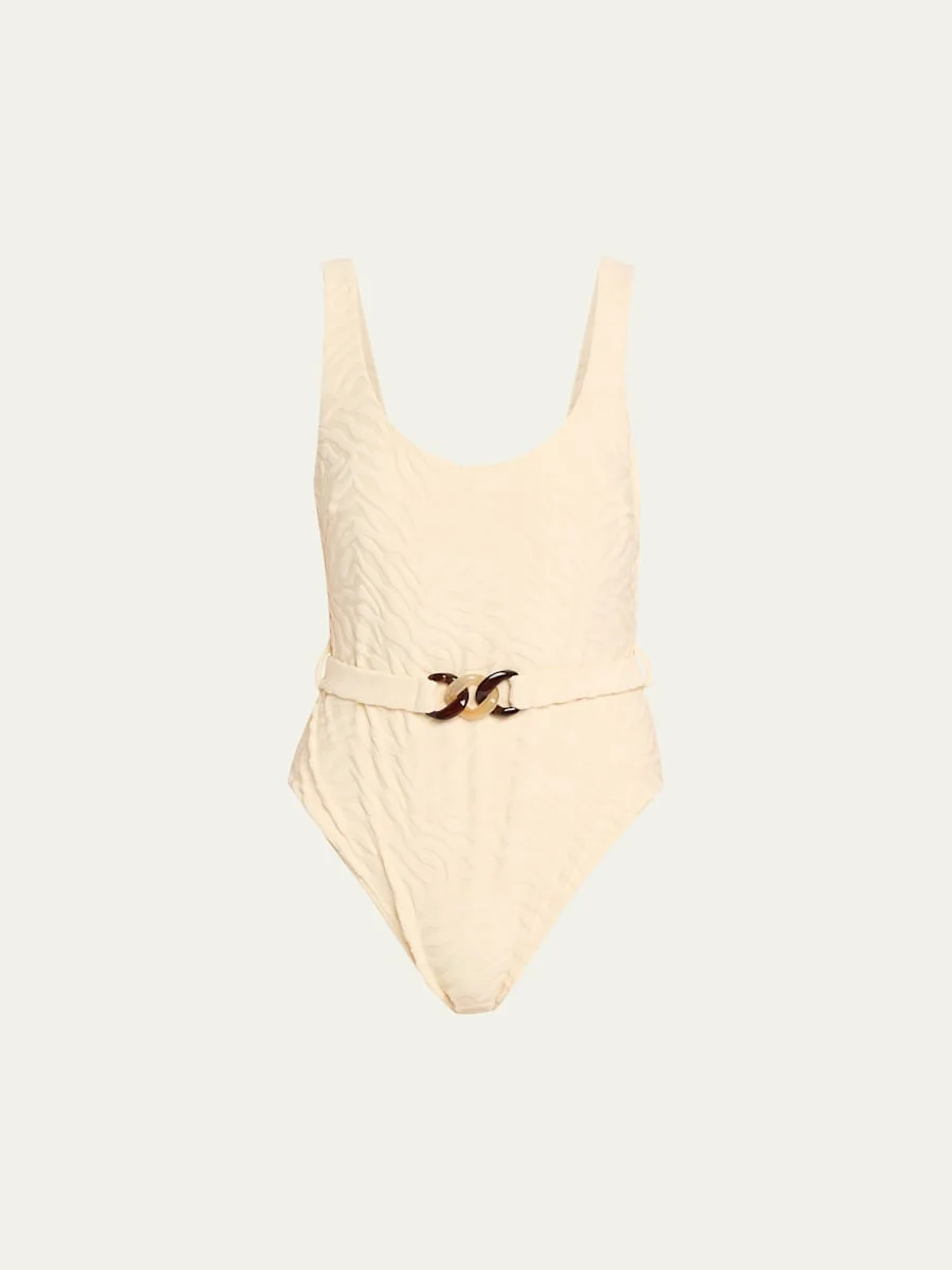 Indra Textured Scoop One-Piece Swimsuit - 1