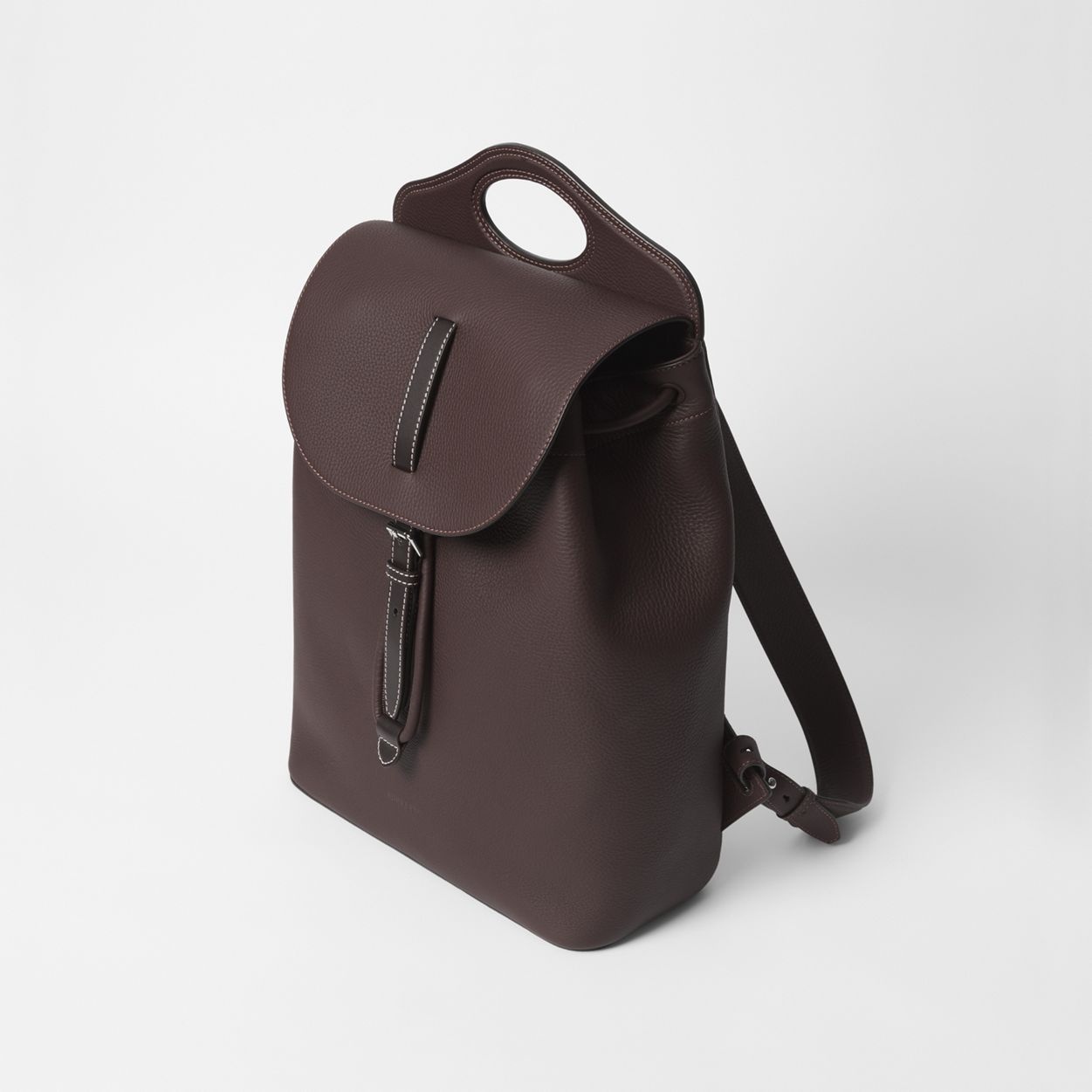 Grainy Leather Pocket Backpack - 4