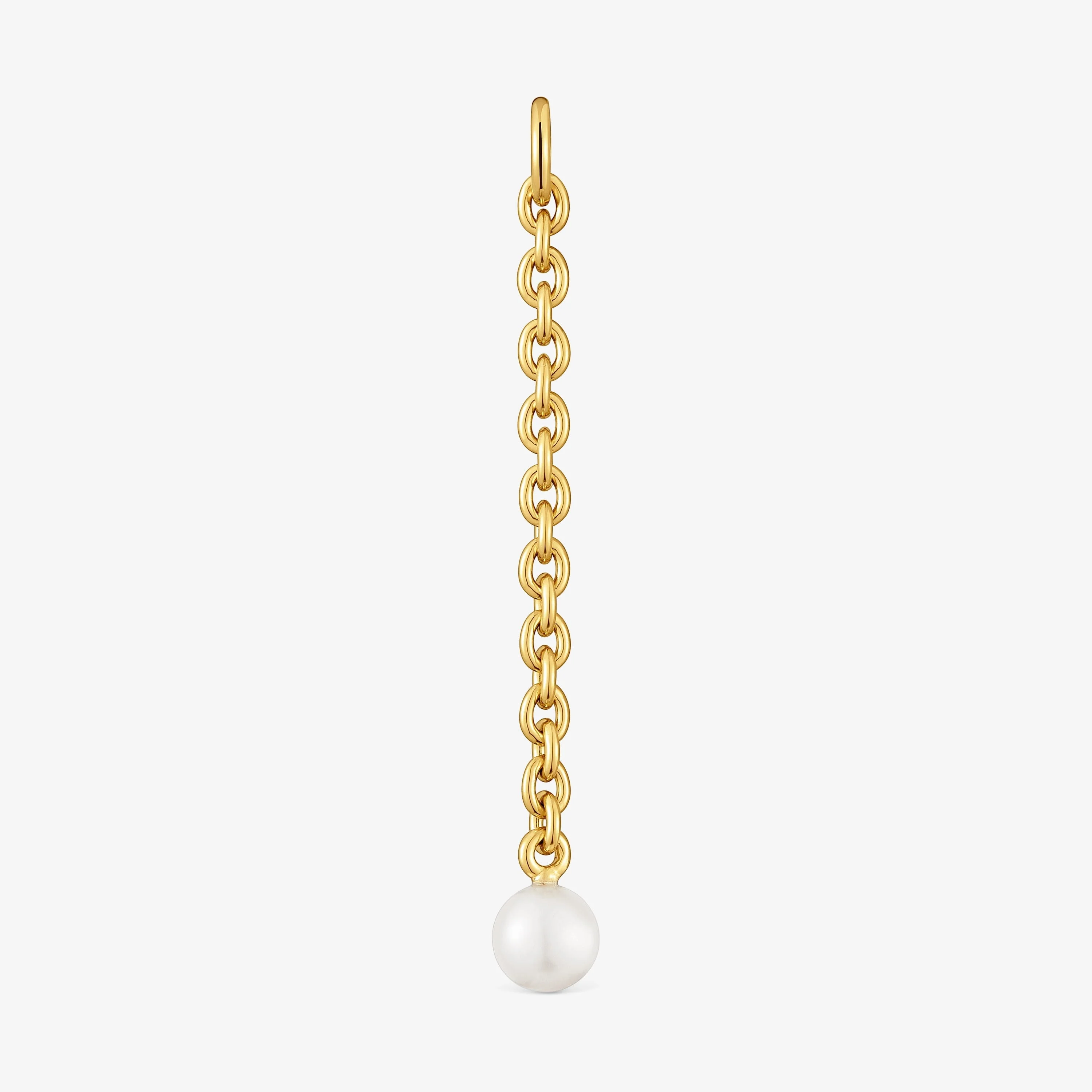 Hold Oval Pendant with 18K gold vermeil and cultivated pearl - 1