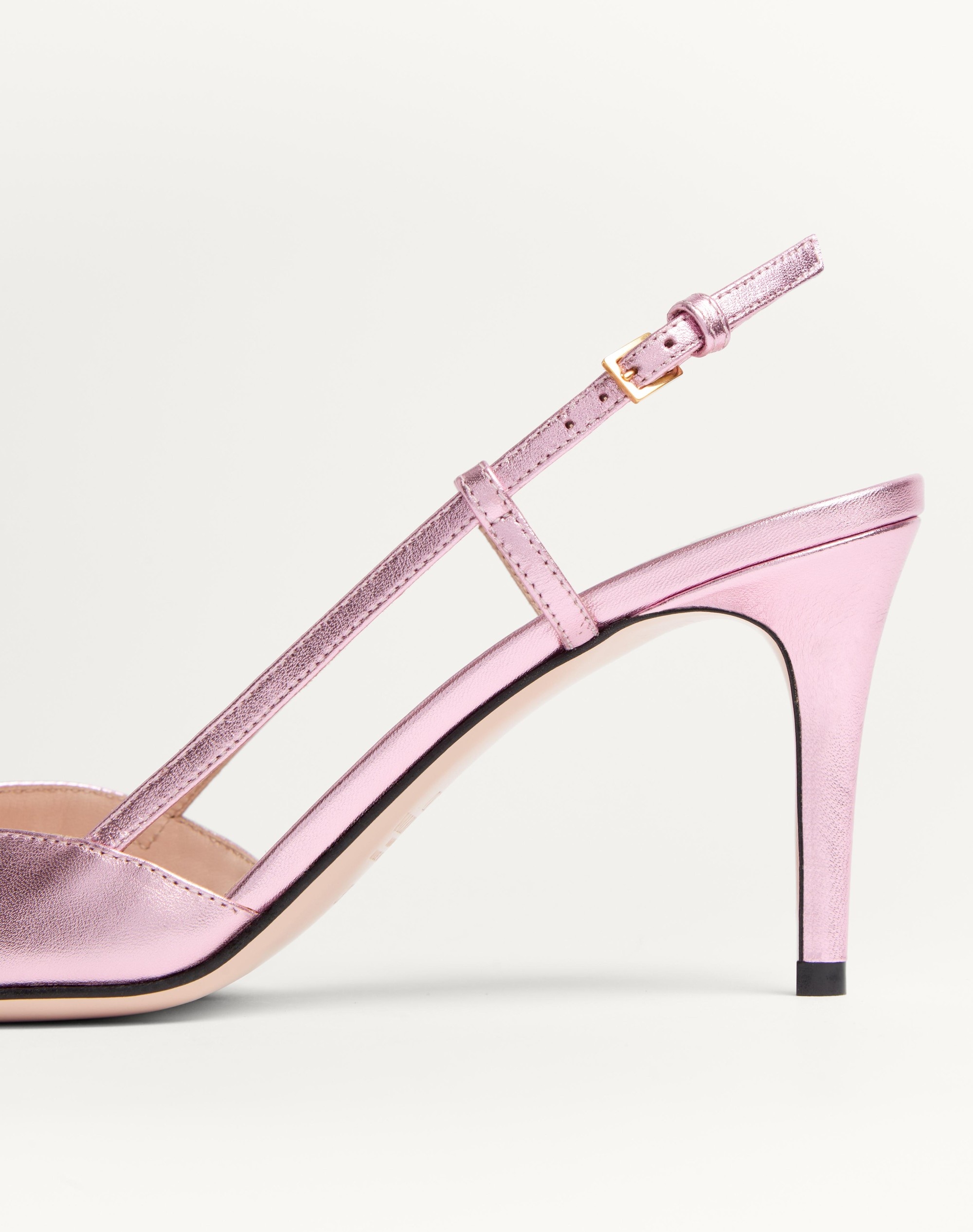VLOGO SIGNATURE SLINGBACK PUMP IN LAMINATED NAPPA LEATHER 80MM - 7