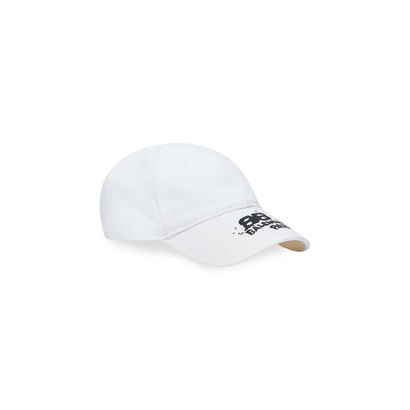 BALENCIAGA Hand Drawn Bb Icon Cap in White outlook