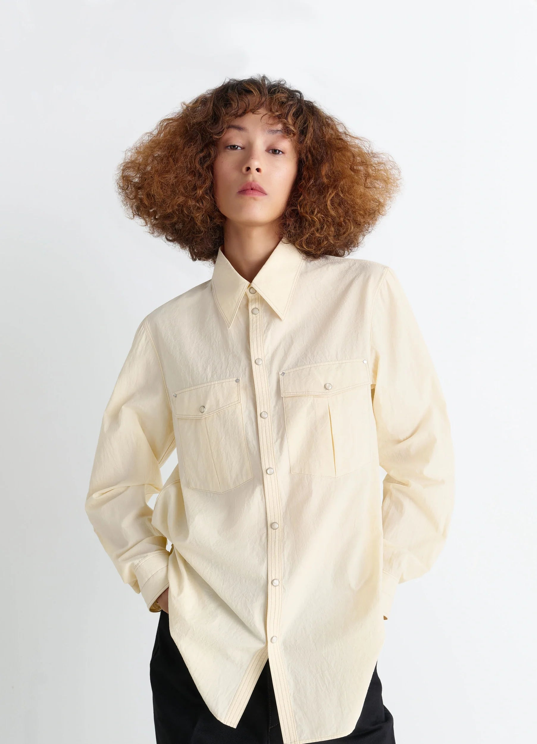 CHEST-POCKET FITTED SHIRT - 2