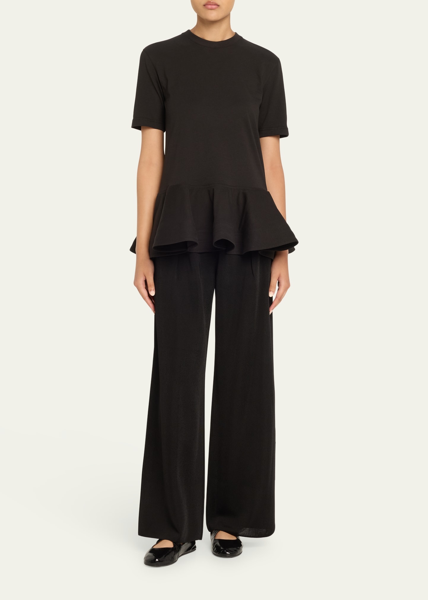 Short-Sleeve Peplum T-Shirt - 2