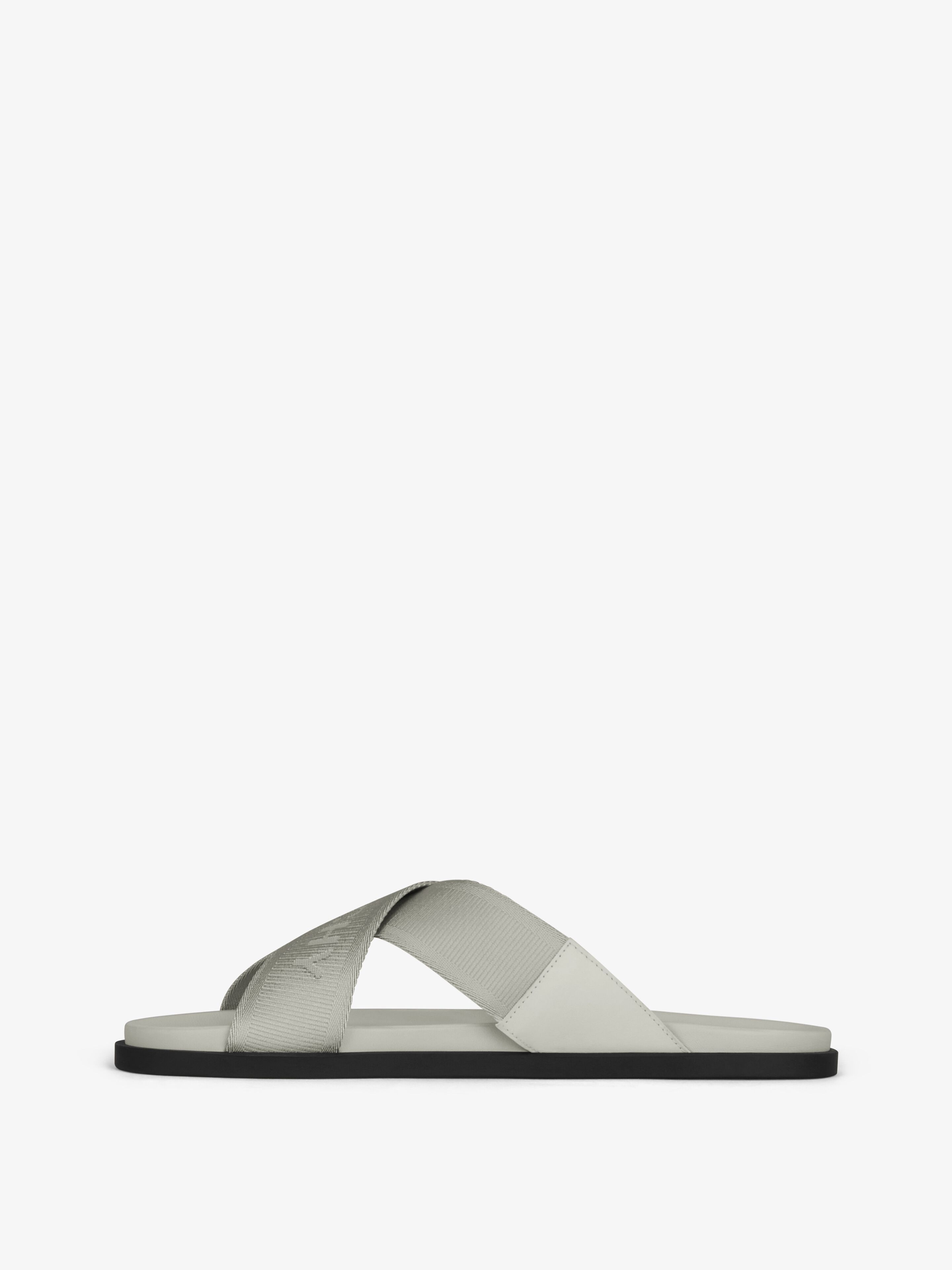 G PLAGE SANDALS WITH CROSSED STRAPS IN WEBBING - 3
