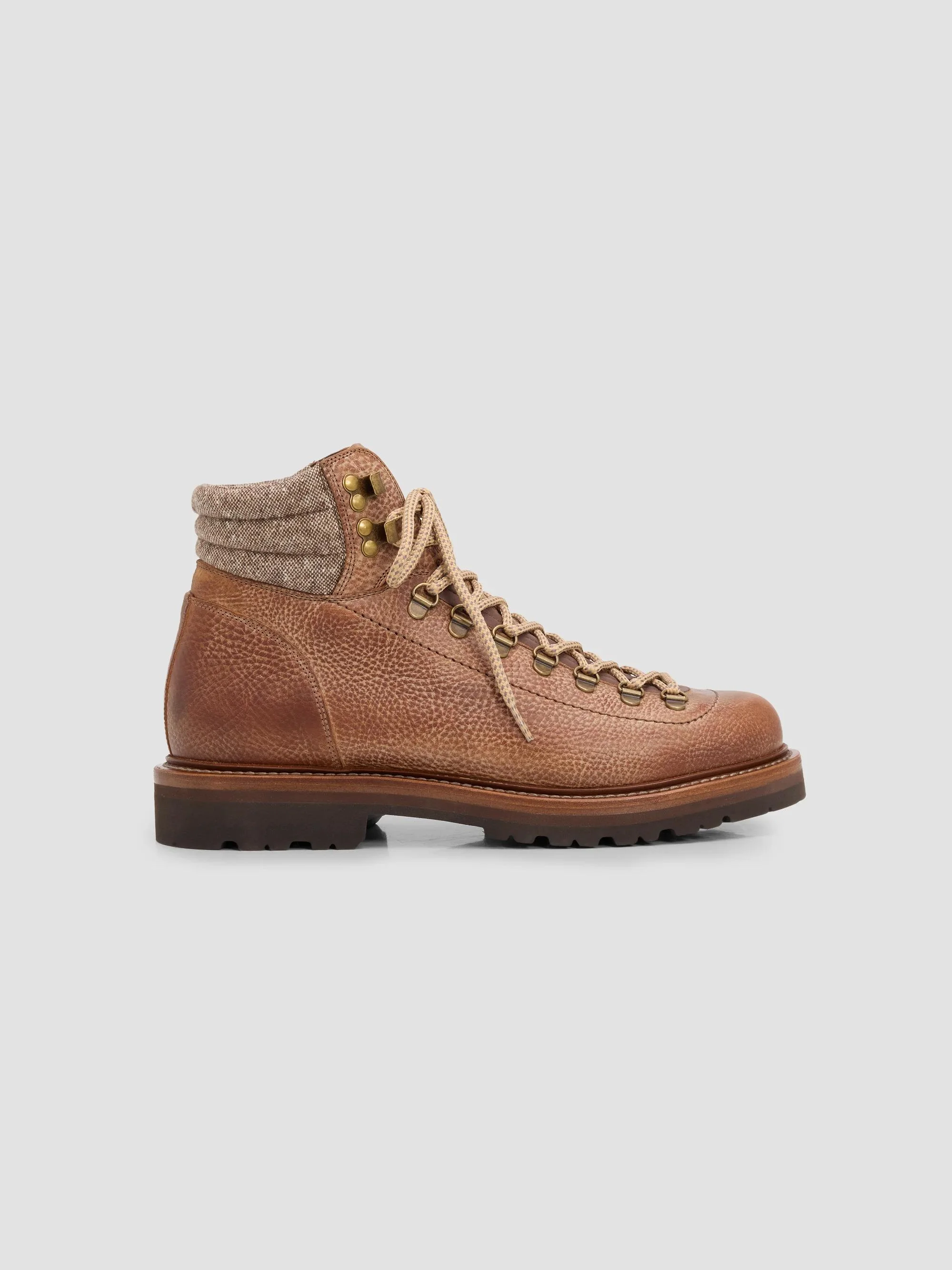 Men's Grain Leather Alpine Boots - Camel - 1
