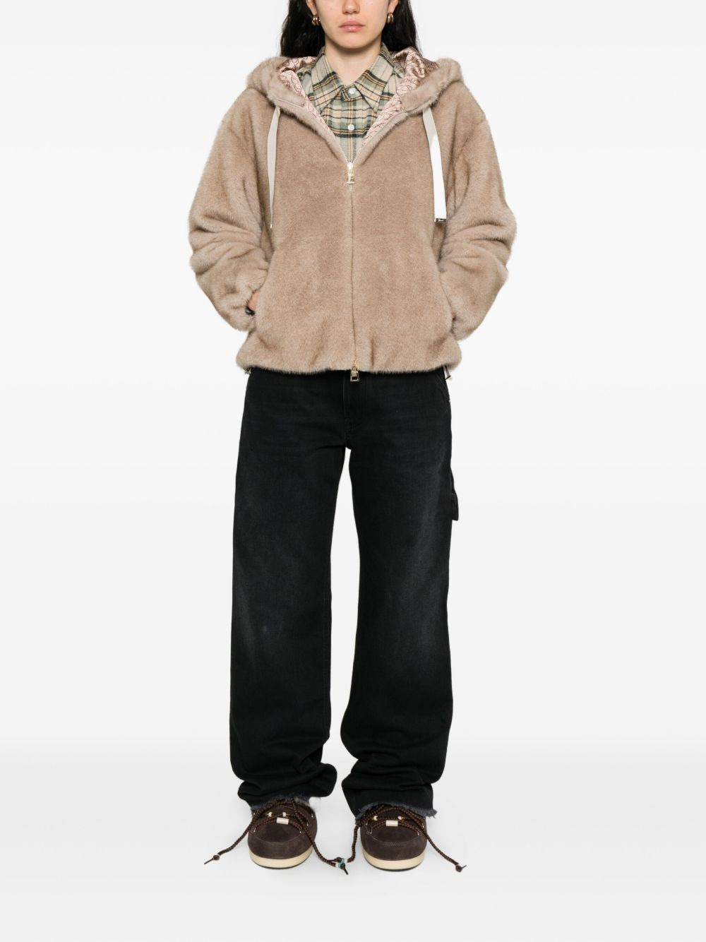 hooded zip-up jacket - 2