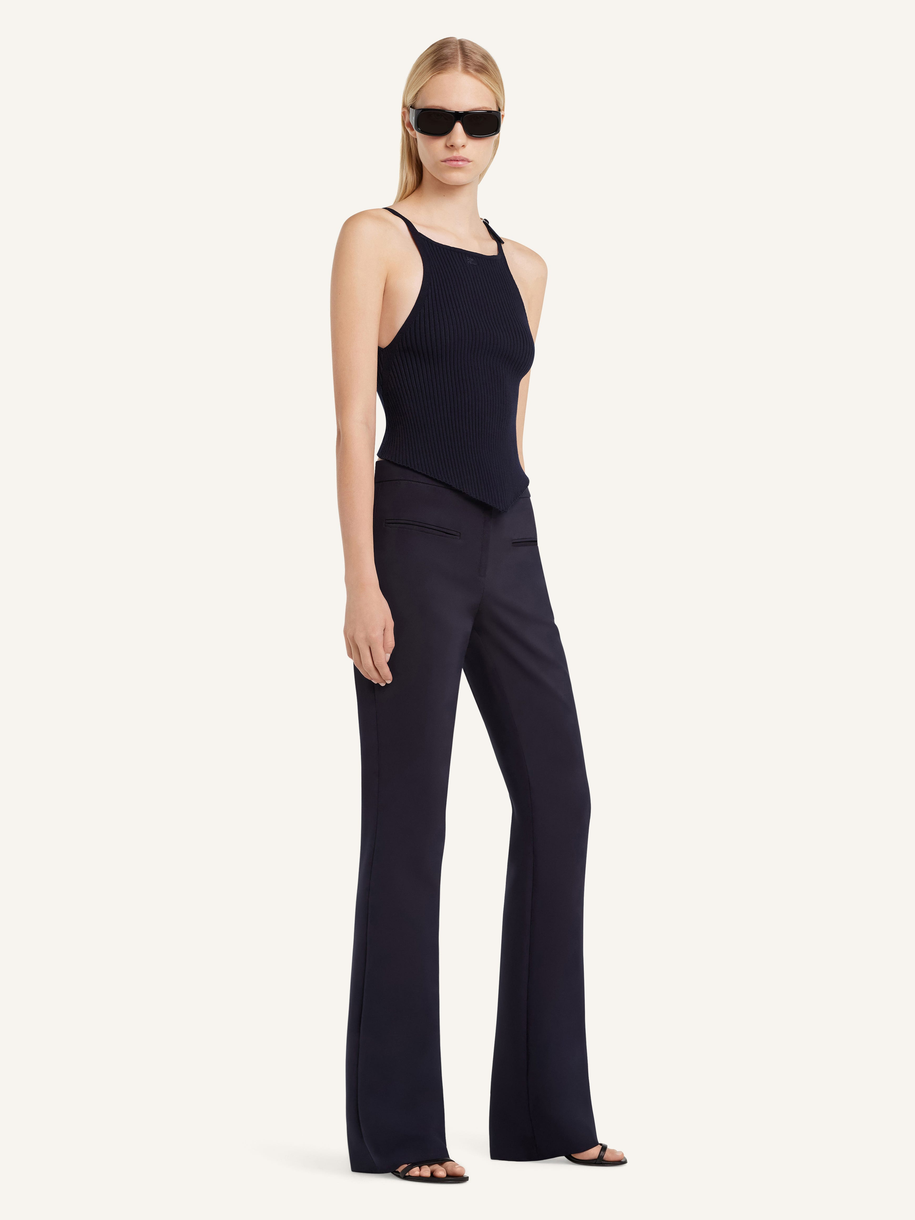 POINTY BUCKLE RIB KNIT TOP - 3