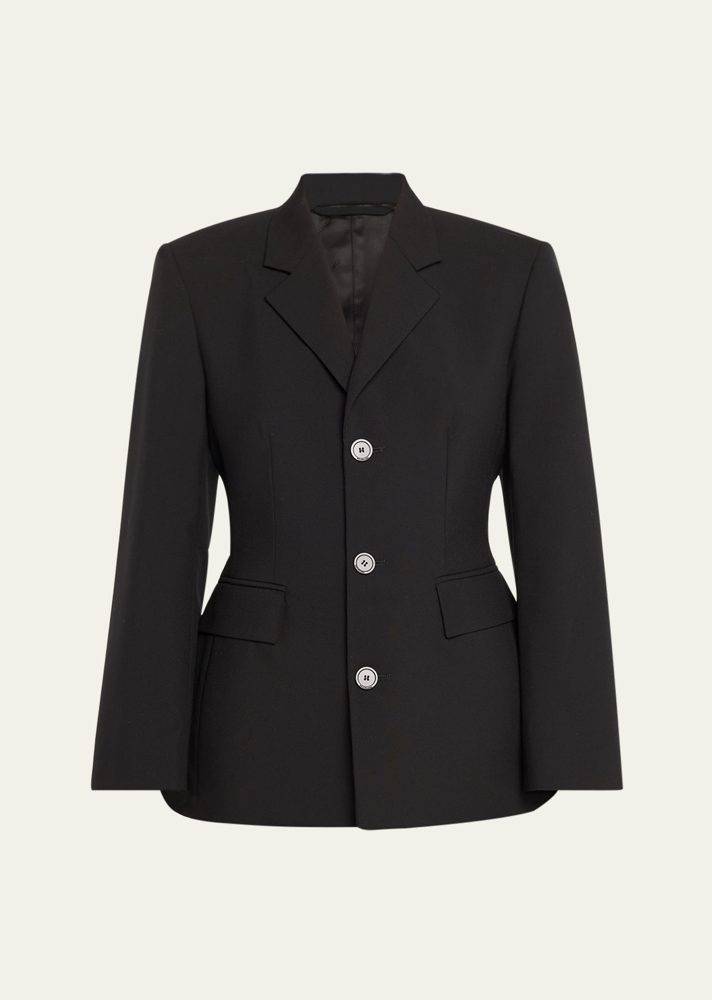 ジャケット BALENCIAGA HOURGLASS JACKET FLUID BARATHEA Balenciaga Barathea Hourglass Tuxedo Jacket - ShopStyle Blazers