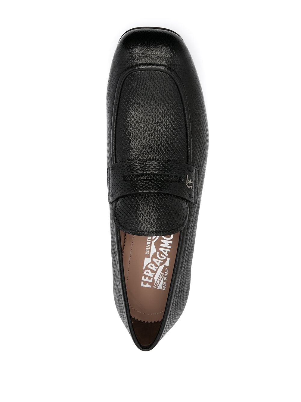 snake-effect leather penny loafers - 4