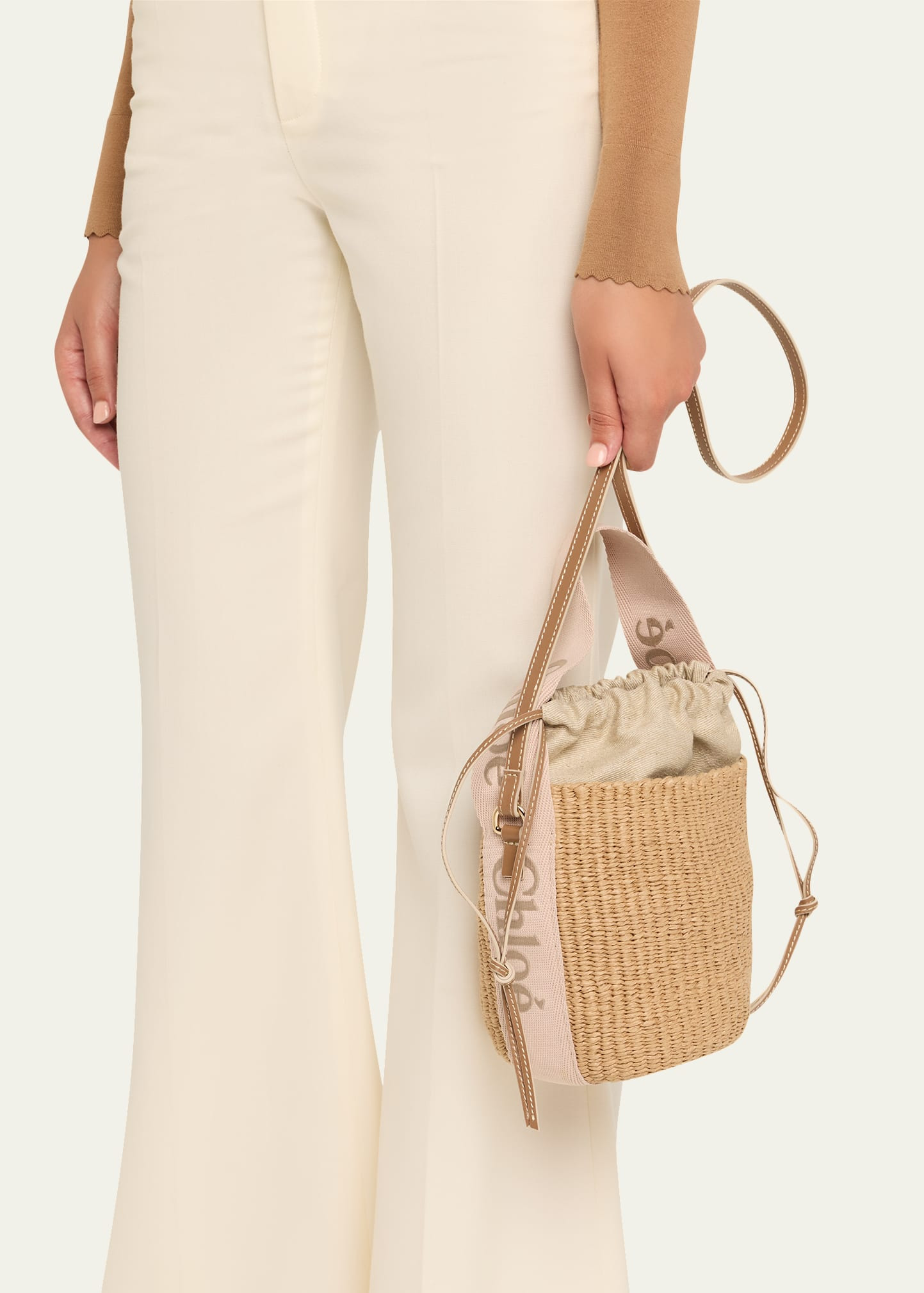 Woody Small Mifuko Basket Bag with Logo Webbing - 2