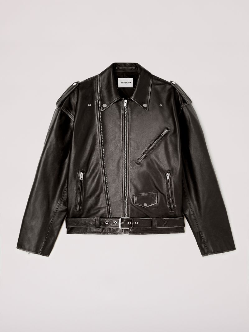 PRINTED LEATHER RIDER JACKET - 1