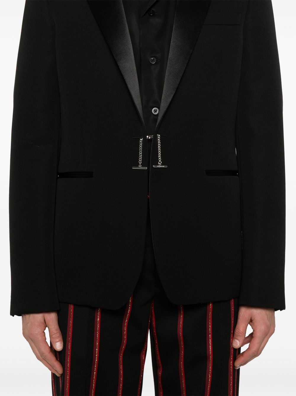 chain-embellished blazer - 5