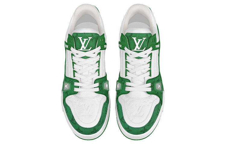 LOUIS VUITTON LV Trainers 'White with Green Monogram' 1A9JI1 - 2