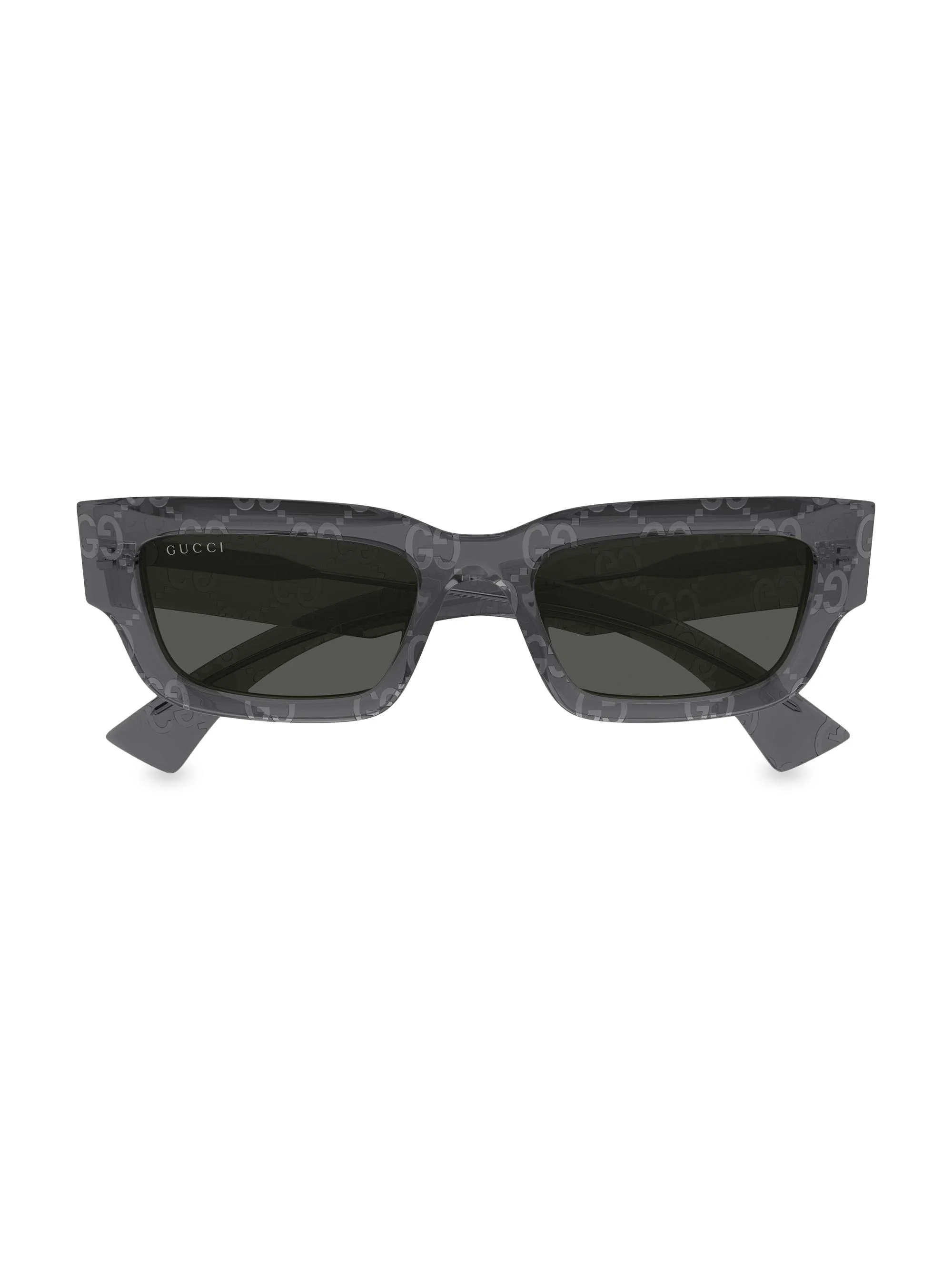 Men's Gucci Miami 52MM Rectangle Sunglasses - Grey - 1