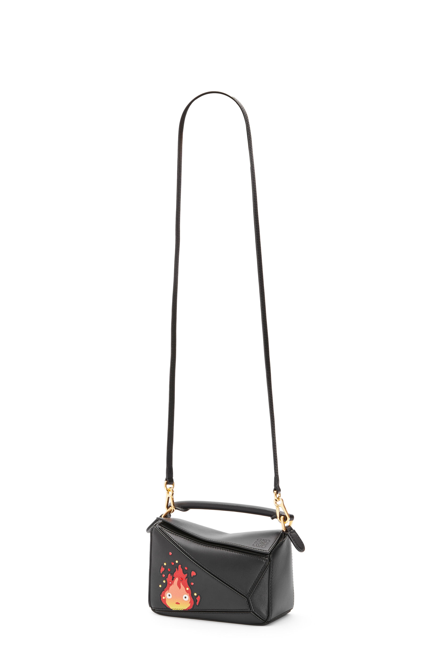 Calcifer mini Puzzle bag in satin calfskin and crystal - 6