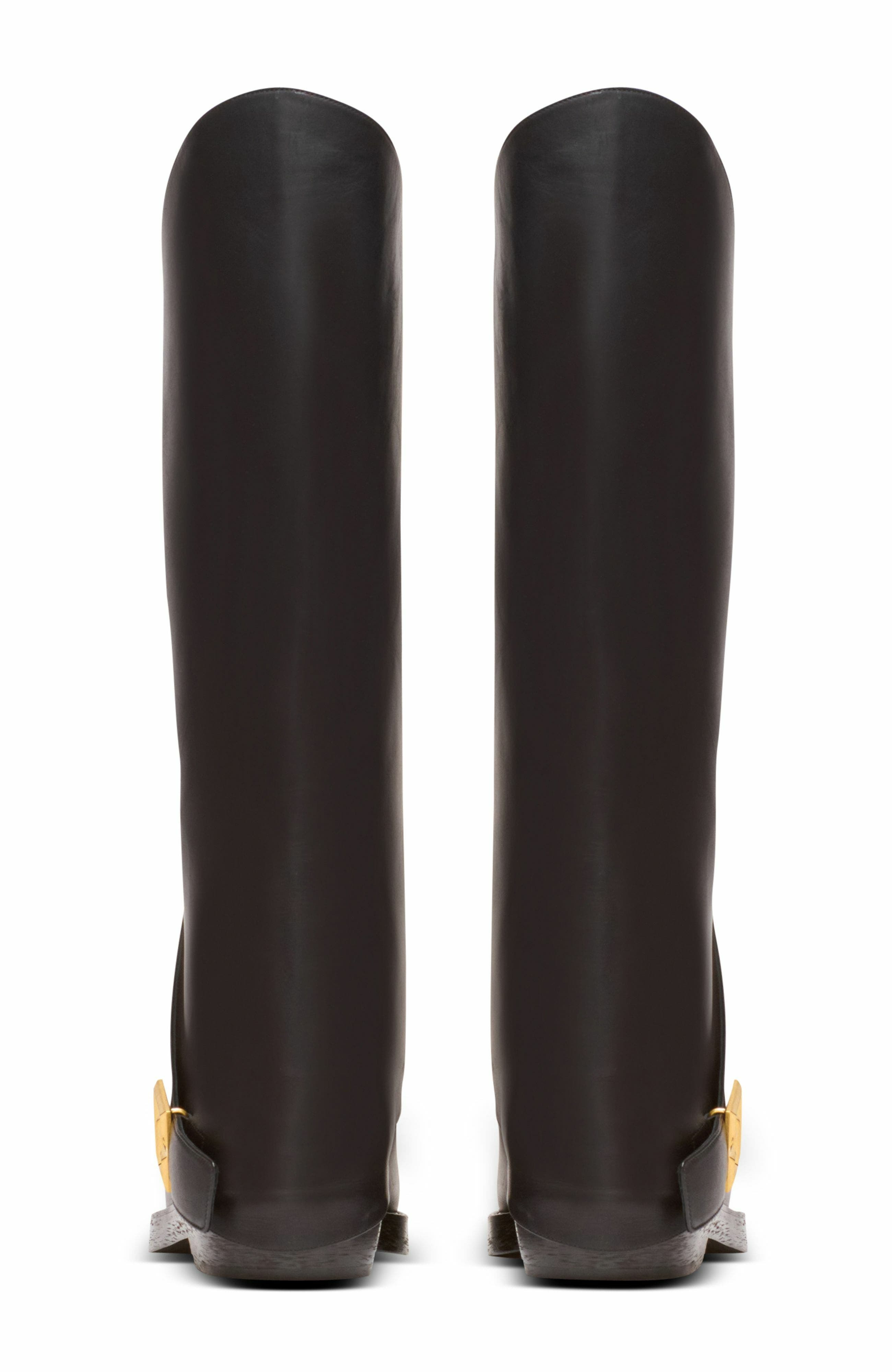Balmain Twist Flat Leather Boots in Black at Nordstrom - 3